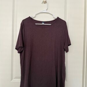Old Navy Plum Luxe Ribbed Tee Shirt